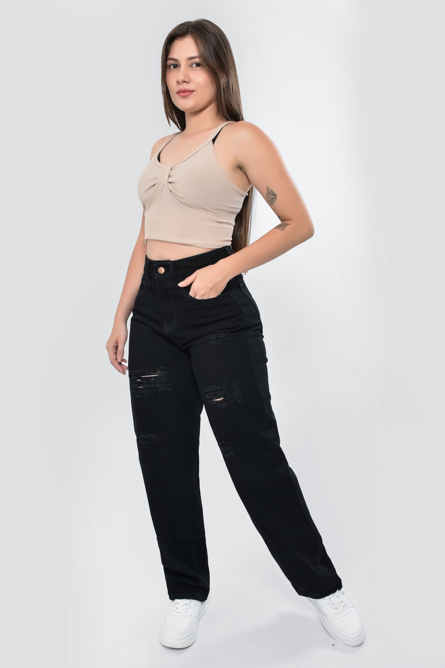 Pantalón Mom Jeans M3 Negro