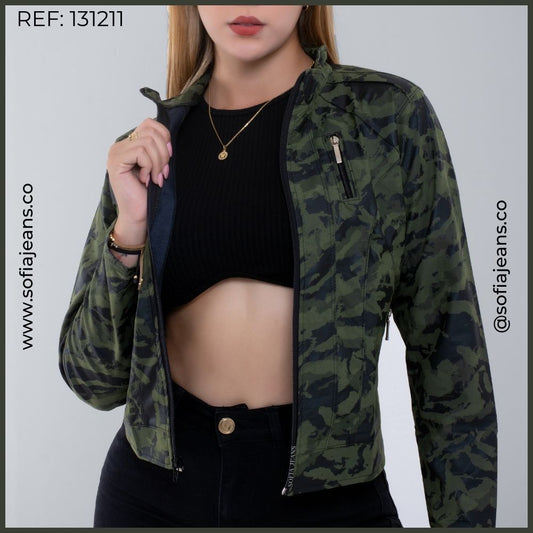 Chaqueta Camuflada Clásica Cuero Sintético SJ131211