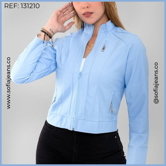 Chaqueta Azul Baby Clásica Cuero Sintético SJ131210