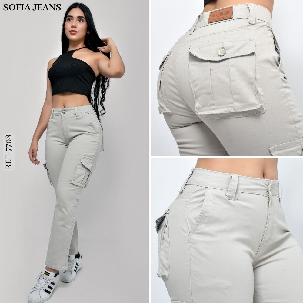 Pantalón Drill Cargo Crema 150300510
