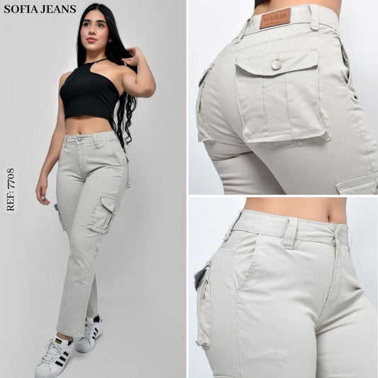 Pantalón Drill Cargo Crema 150300510